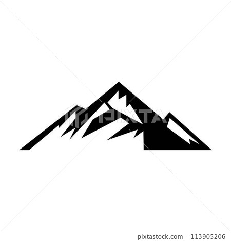 Mountain icon silhouette vector symbol of rock hills design element in a glyph pictogram illustration 113905206