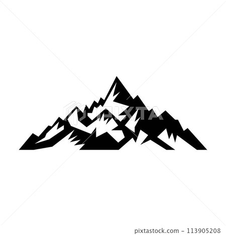 Mountain icon silhouette vector symbol of rock hills design element in a glyph pictogram illustration Mountain icon silhouette vector symbol of rock hills design element in a glyph pictogram illustration 113905208