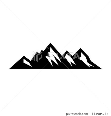 Mountain icon silhouette vector symbol of rock hills design element in a glyph pictogram illustration 113905215
