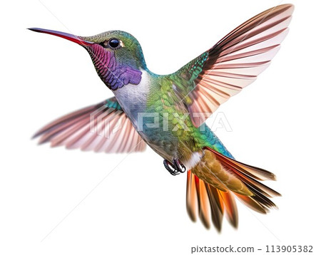 A Colorful hummingbird flying 113905382