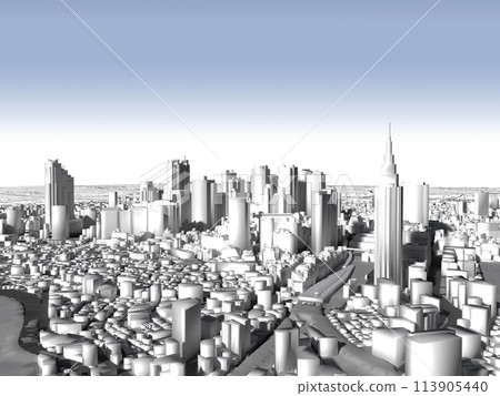 從上方看的新宿摩天大樓區的 3DCG 從上方看的新宿摩天大樓區的 3DCG 113905440