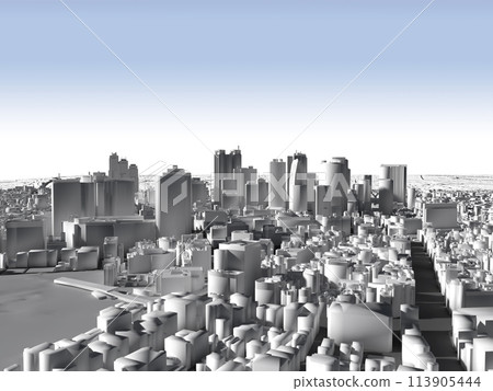 3DCG of Shinjuku, a skyscraper district seen from above 113905444