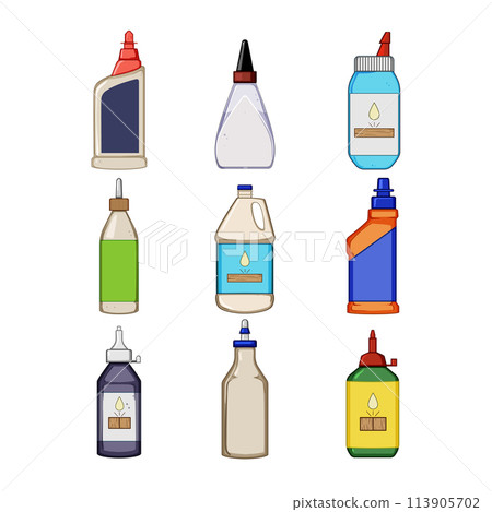 wood glue set cartoon vector illustration 113905702