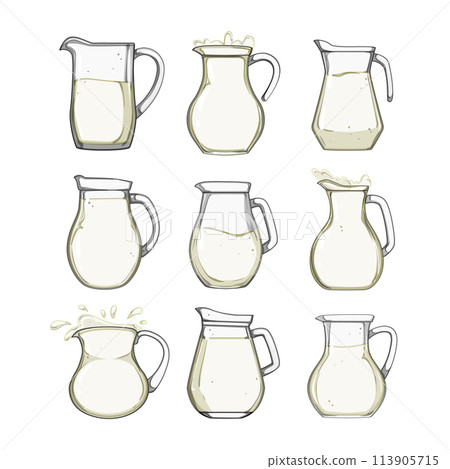 milk jug set cartoon vector illustration milk jug set cartoon vector illustration 113905715