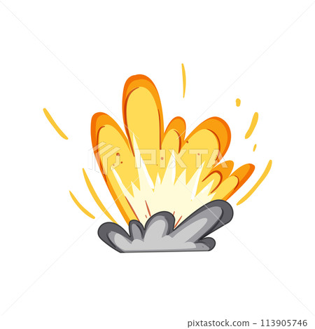 debris explosion effect cartoon vector illustration 113905746