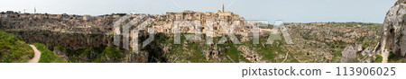 Great panoramic view of historic downtown Matera, Southern Italy Great panoramic view of historic downtown Matera, Southern Italy 113906025