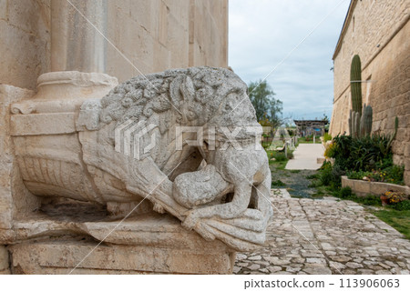 Old romanesque monastery San Leonardo di Siponto near Manfredonia, Gargano peninsula in Italy 113906063
