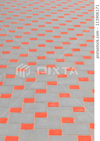 Red and Grey Paving Slabs Stone Floor Knots City Surface Mosaic Texture Structure Background Red and Grey Paving Slabs Stone Floor Knots City Surface Mosaic Texture Structure Background 113906171