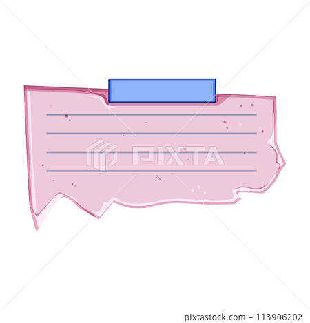 important pinned torn paper notes cartoon vector illustration 113906202