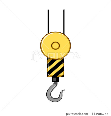 hoist crane hook cartoon vector illustration 113906243
