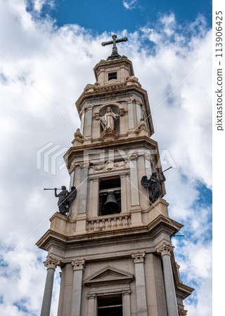 Famous pilgrimage church Shrine of our Lady of the Rosary in Pompeii, Italy 113906425