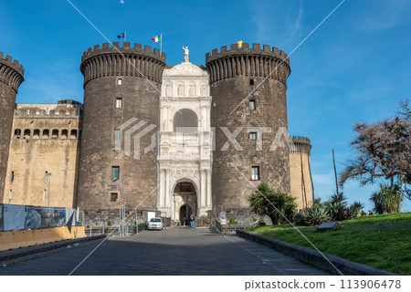 Iconic mediaeval fortress Castel Nuovo in downtown Naples, Italy Iconic mediaeval fortress Castel Nuovo in downtown Naples, Italy 113906478
