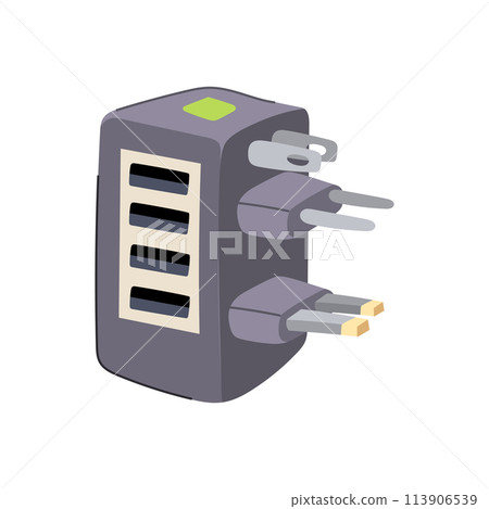 portable travel adapter cartoon vector illustration portable travel adapter cartoon vector illustration 113906539