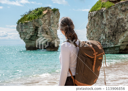 Hiking the famous Nature Trail from Mergoli to Vignanotica, Gargano Peninsula in Italy Hiking the famous Nature Trail from Mergoli to Vignanotica, Gargano Peninsula in Italy 113906856