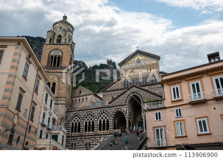 Portal of the mediaeval Saint Andrew cathedral in Amalfi Portal of the mediaeval Saint Andrew cathedral in Amalfi 113906900