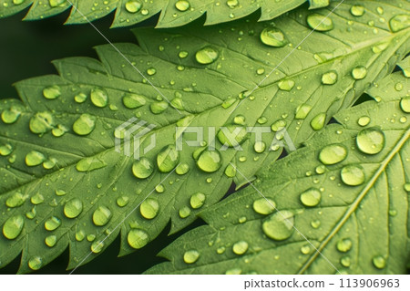 Background of green cannabis leaves, marijuana plant texture 113906963