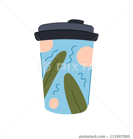 to reusable coffee cup cartoon vector illustration 113907000