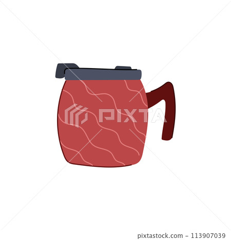 drink reusable coffee cup cartoon vector illustration 113907039