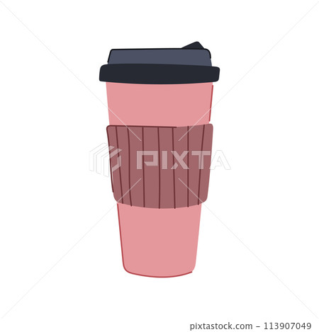 eco reusable coffee cup cartoon vector illustration 113907049