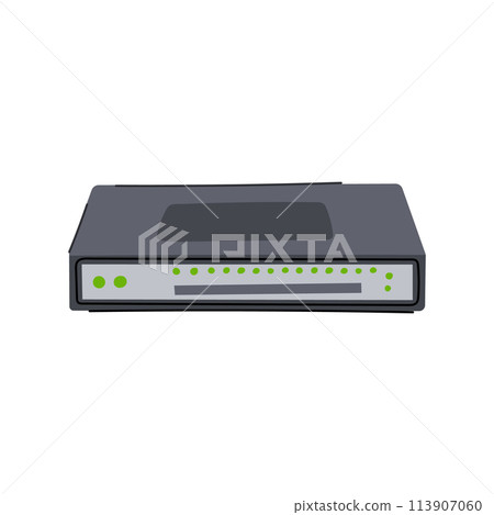 firewall network switch cartoon vector illustration 113907060