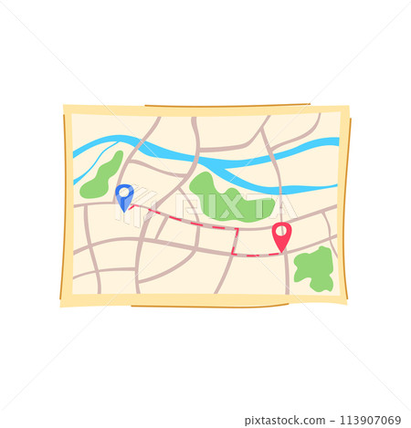 cartography map cartoon vector illustration cartography map cartoon vector illustration 113907069