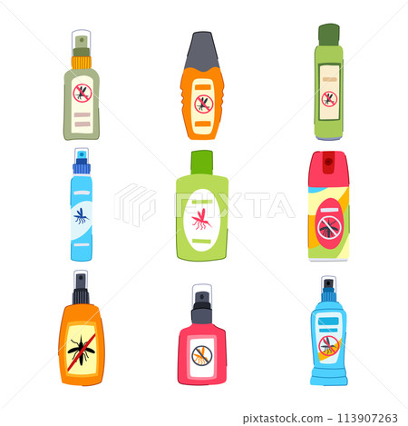 insect repellent set cartoon vector illustration insect repellent set cartoon vector illustration 113907263