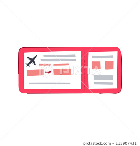 check-in boarding pass cartoon vector illustration check-in boarding pass cartoon vector illustration 113907431