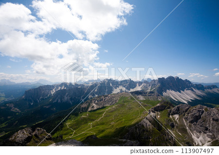 Odle group view, dolomites landscape 113907497