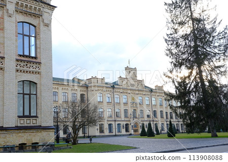 Kyiv, Ukraine - March 14, 2024. Park of National Technical University of Igor Sikorsky Polytechnic Institute in Kyiv, Ukraine 113908088