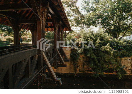 Old national German town house in Bietigheim-Bissingen, Baden-Wuerttemberg, Germany, Europe. Old Town is full of colorful and well preserved buildings. Old national German town house in Bietigheim-Bissingen, Baden-Wuerttemberg, Germany, Europe. Old Town is full of colorful and well preserved buildings. 113908501