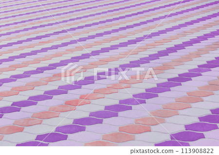Purple paving slabs floor abstract pattern city street surface stone texture background tile road urban color Purple paving slabs floor abstract pattern city street surface stone texture background tile road urban color 113908822