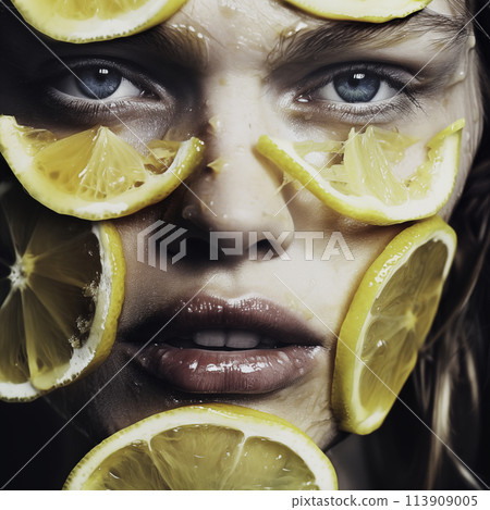 woman with facial mask 113909005