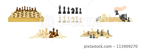 Chess Pieces for Strategic Board Game Vector Set 113909270