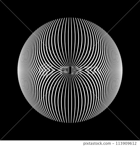 Abstract Geometric Circle Design Element with 3D Illusion Effect. 113909612
