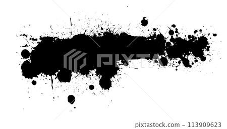 Abstract black blot object. hand drawing. Not AI. Vector illustration 113909623