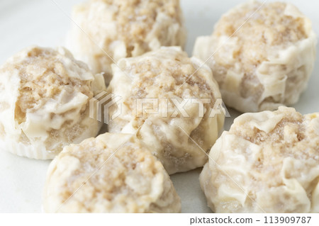 Frozen shumai on a white background 113909787