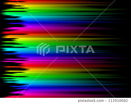 Rainbow stripes gradient with squares mosaic pattern, black background, vector graphic wallpaper or leaflet 113910082