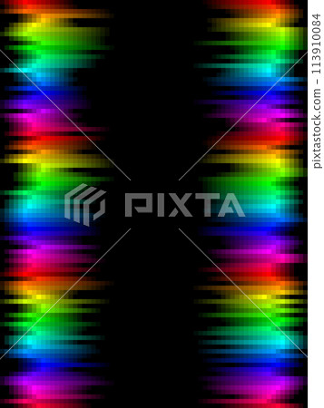 Rainbow stripes gradient with squares mosaic pattern, black background, vector graphic wallpaper or leaflet 113910084