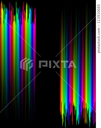 Rainbow stripes gradient with squares mosaic pattern, black background, vector graphic wallpaper or leaflet 113910085
