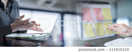 Concept of work and planning in business. 113910328