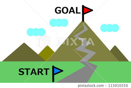 插圖的目標位於遙遠的山頂 113910358