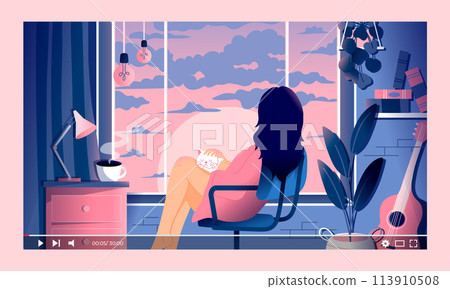 Gradient lo-fi illustrations 113910508