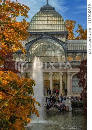 Palacio de Cristal in the Parque del Retiro, Madrid, Spain Palacio de Cristal in the Parque del Retiro, Madrid, Spain 113910689