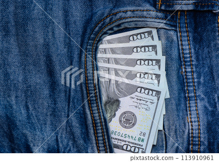 U.S. dollars in the back jeans pocket 1 113910961