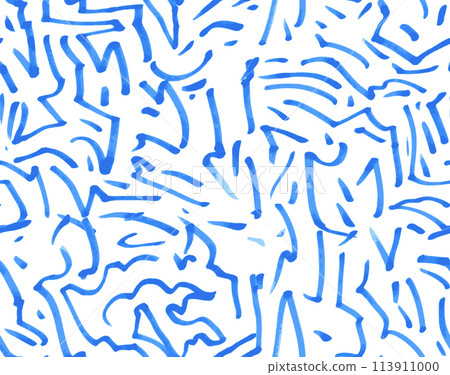 Abstract seamless pattern with hand drawn brush strokes. Vector illustration 113911000