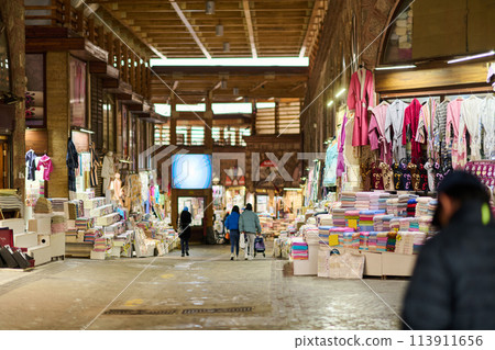 A Tapestry of Tradition: Colorful Array of Muslim Clothing for Sale on Istanbul Streets 113911656