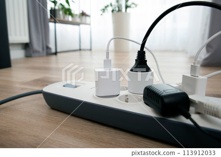Electric power strip. Multiple devices connected Electric power strip. Multiple devices connected 113912033