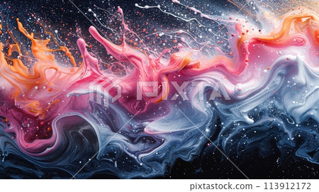 Colorful Abstract Painting With Various Shapes 113912172