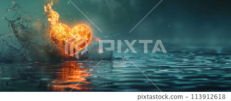Heart Shaped Object Floating in Water 113912618