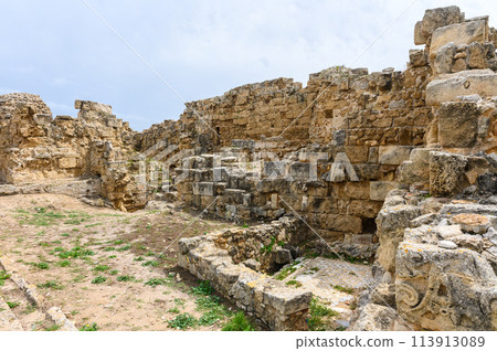 ruins and Greek columns in Salamis Ancient city, Cyprus 1 ruins and Greek columns in Salamis Ancient city, Cyprus 1 113913089